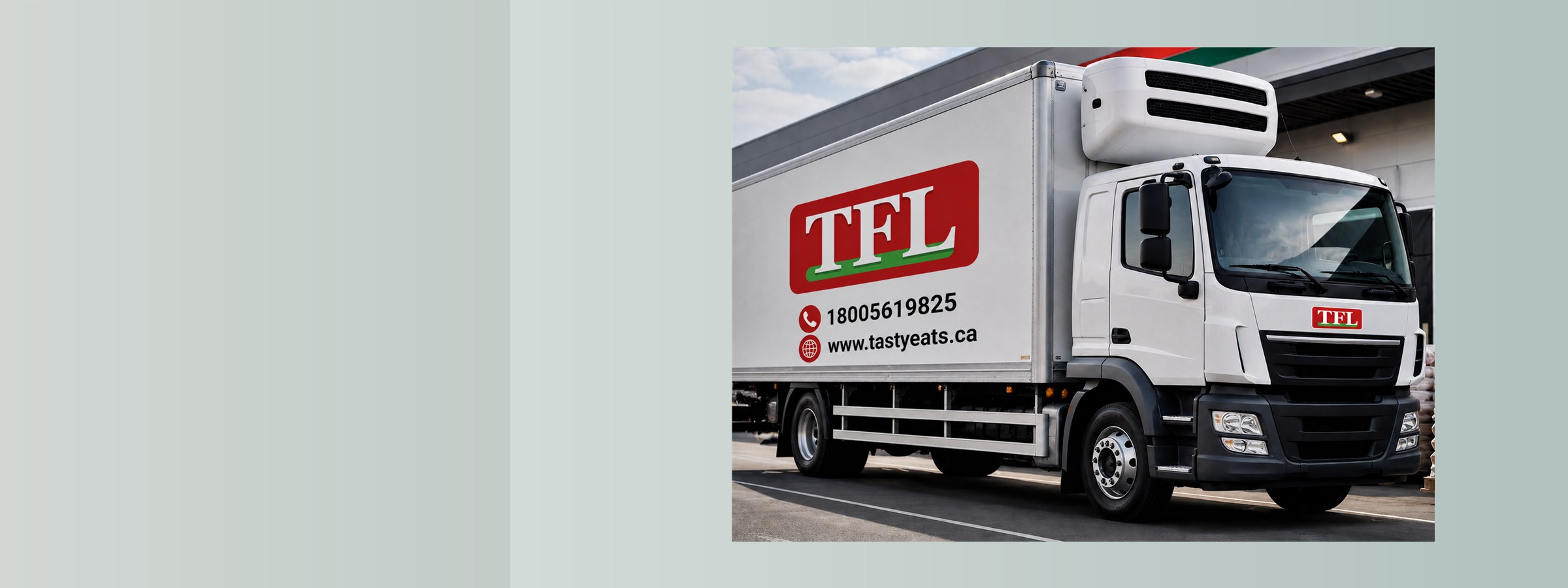 TFL branded delivery truck outside a distribution warehouse
